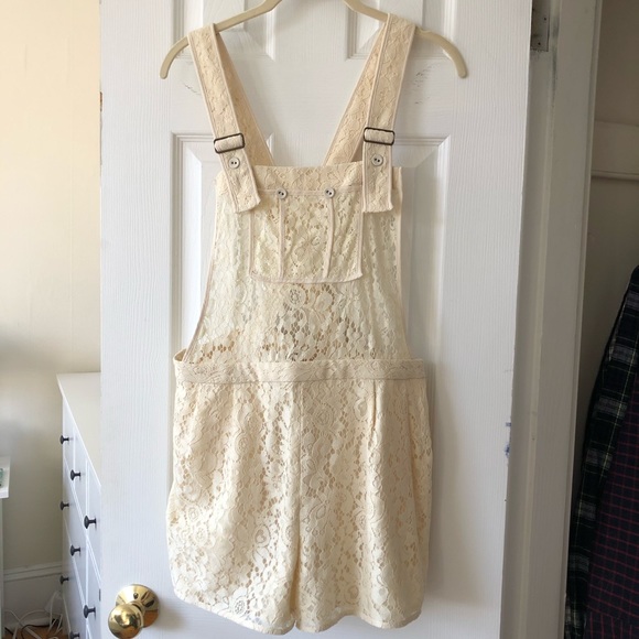 Renvy Pants - Renvy • Ivory Lace Cutoff Overalls/Romper